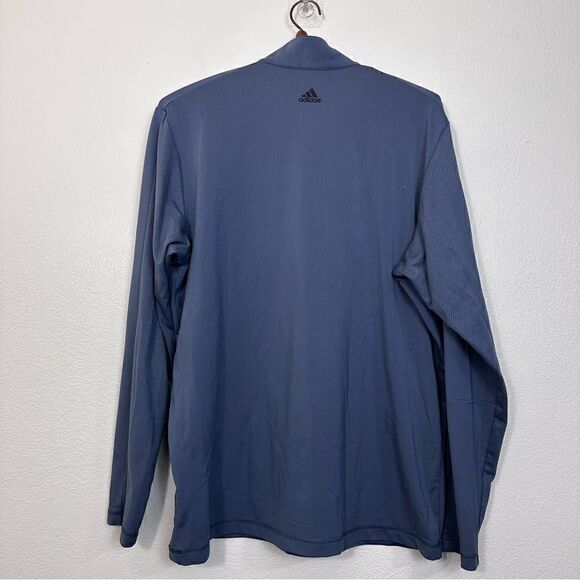 Men’s Adidas Sweater Mens Large Sweatshirt Climalite Mock Neck Pullover Size L - Picture 9 of 9